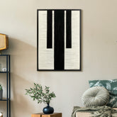 Harmony in Contrast - Contemporary Artistry Meticulously Crafted with Woven Threads